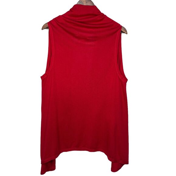 Coldwater Creek Open Front Sleeveless Cardigan Sweater Women Size M Red - Picture 4 of 9